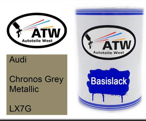 Audi, Chronos Grey Metallic, LX7G: 500ml Lackdose, von ATW Autoteile West.